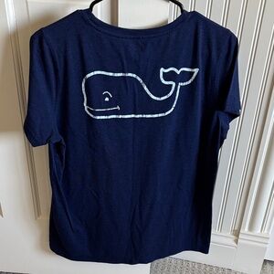 Vineyard Vines Navy Blue Whale Graphic T-Shirt Women’s Size Large